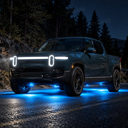 Wireless LED Flashing Lights Multi-Mode RGB Ambient Lighting with Remote Control for Rivian R1S /R1T /R2
