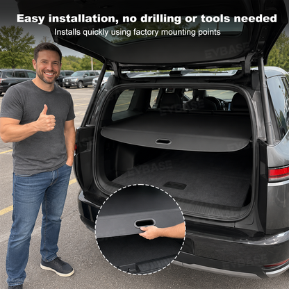 Cargo Cover for Rivian R2 Retractable Rear Trunk Cargo Shield Privacy Cover Security Shade