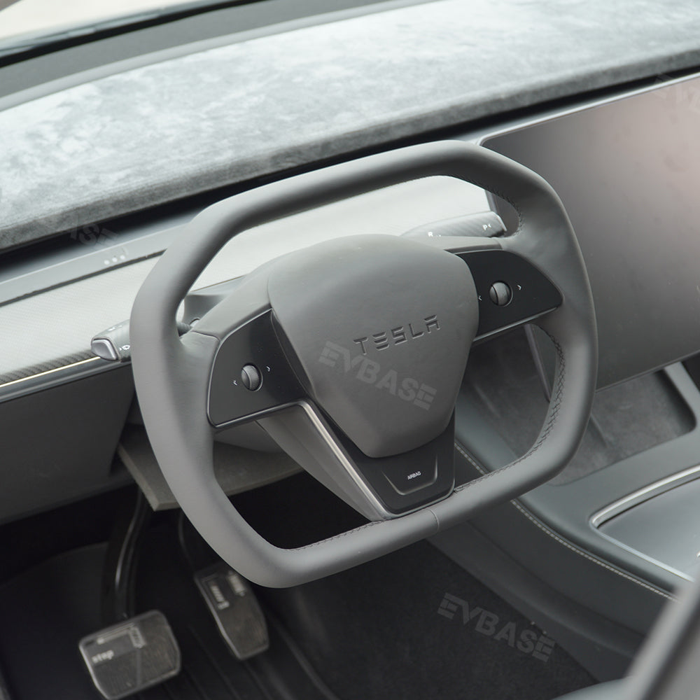 EVBASE Model 3 Y Yoke Steering Wheel Inspired By Cybertruck Style For Tesla