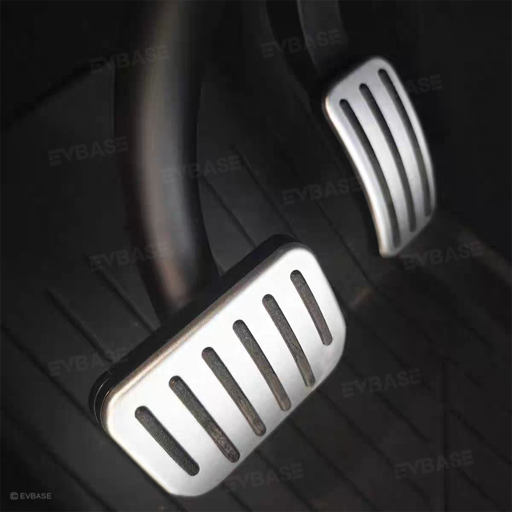 Model Y Juniper/ 3 Highland Aluminum Performance Foot Pedal Covers Non-Slip Slide-On Rail Lock Brake & Accelerator Pedal Pads Protector Set
