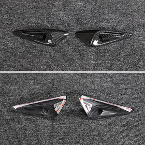 Tesla Model X Real Carbon Fiber Side Camera Covers Turn Signal Full-Cover Exterior EVBASE 2022-2024 Year