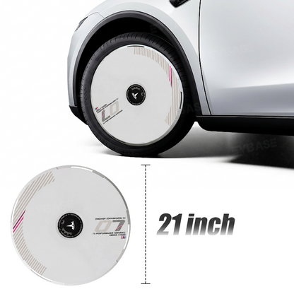Model Y Juniper Aero Wheel Covers Custom UV-Printed Graphic Hubcaps for Tesla 18/19/20/21 Inch Wheels