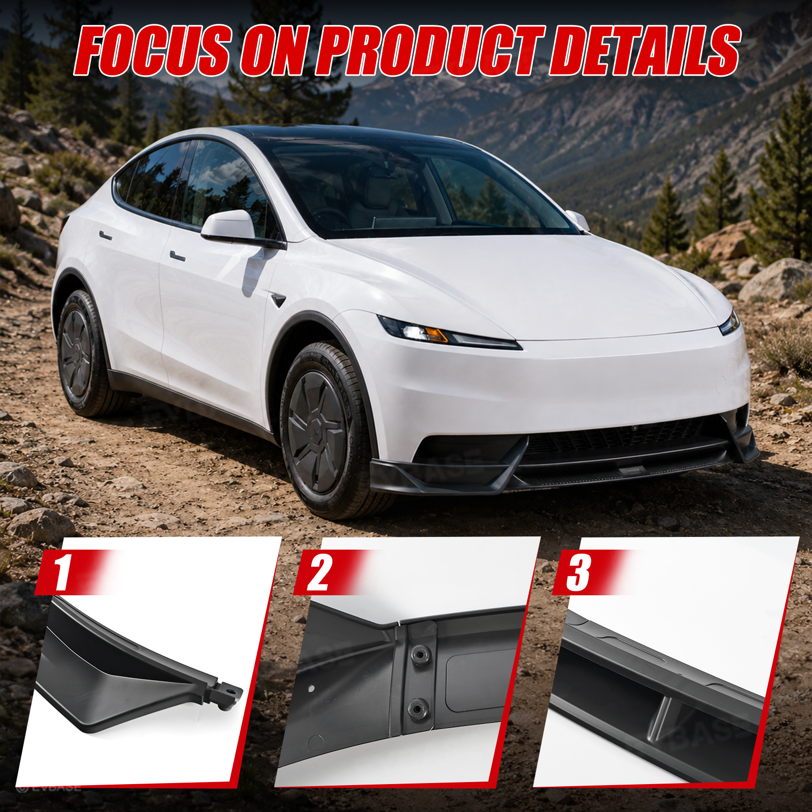 Model Y Juniper Standard Front Lip Performance Aero Front Bumper Lip Splitter Spoiler