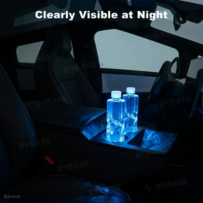 Cybertruck Cup Holder Lights Mats LED 7 Colors Luminous Cup Coaster