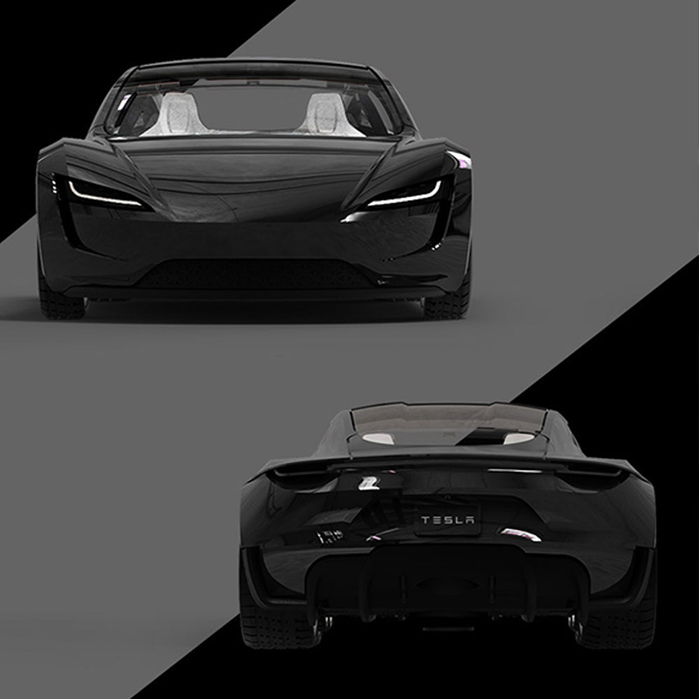 Roadster Alloy Car Model Diecast Toy Vehicles for Tesla Model with Lights Music for Kids Gift