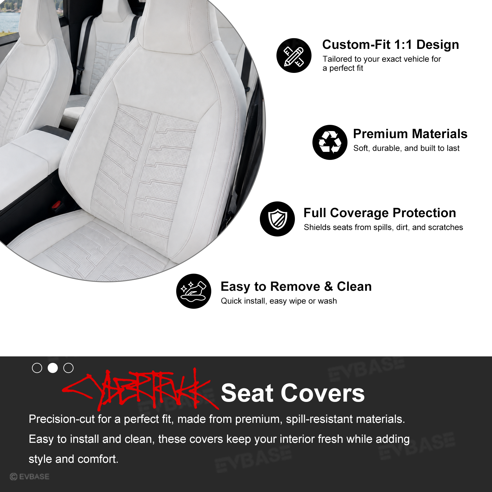 Cybertruck Seat Covers Futuristic Armor-Style Seat Protector Premium NAPPA Leather Interior Upgrade