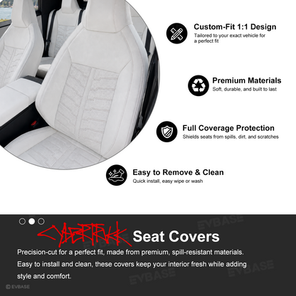 Cybertruck Seat Covers Futuristic Armor-Style Seat Protector Premium NAPPA Leather Interior Upgrade