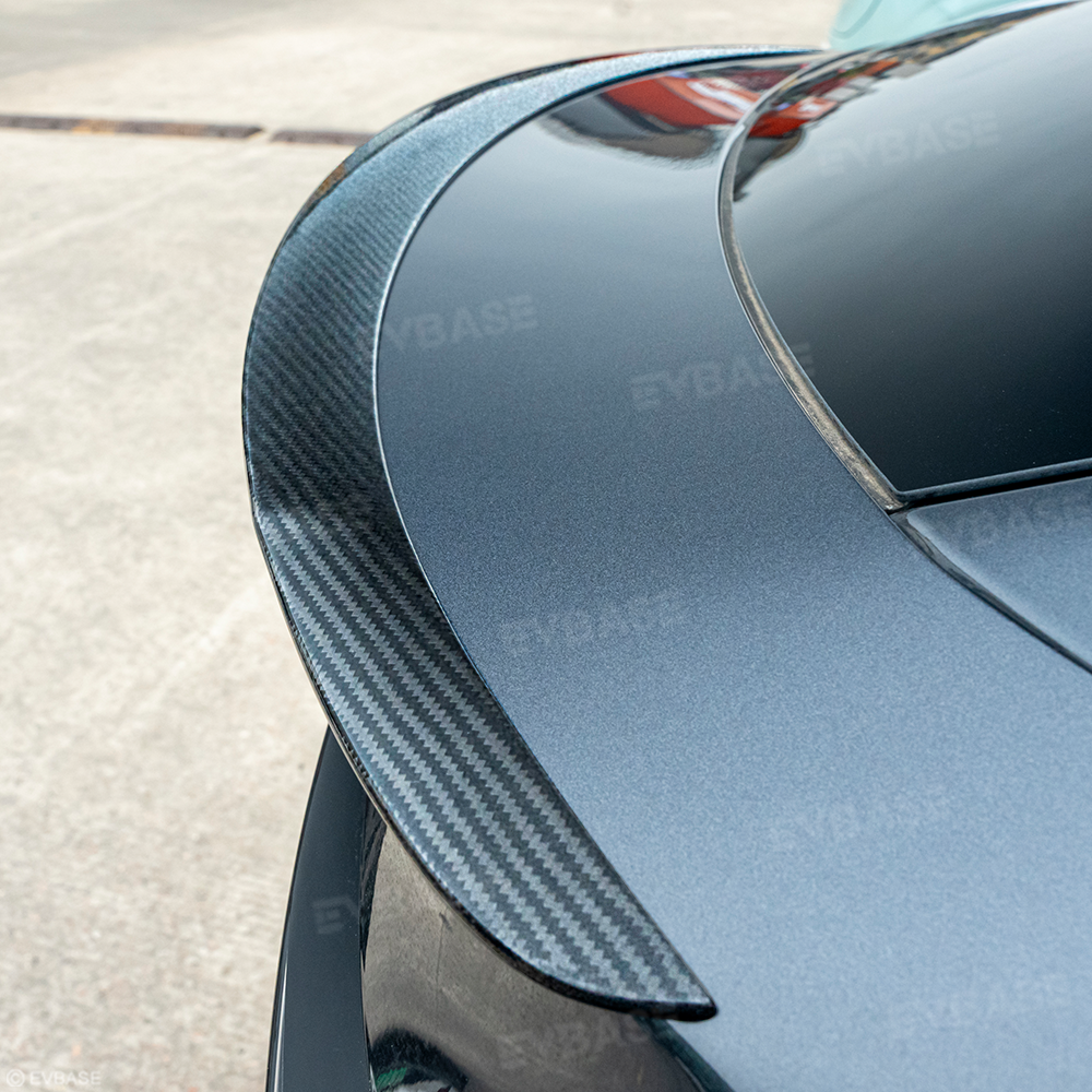 Tesla Model Y Spoiler Wing Dry Real Carbon Fiber OEM Style Inspired By Model 3 Performance Rear Splitter