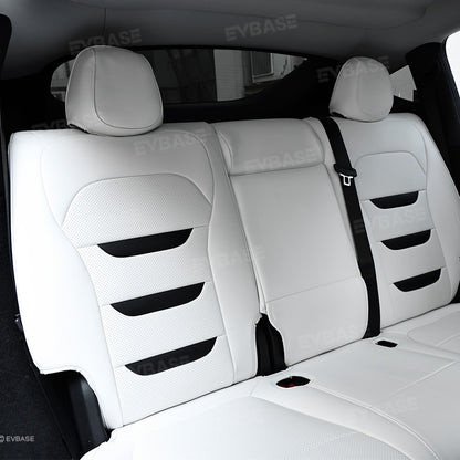 Tesla Seat Cover Model Y Juniper NAPPA Leather Full Coverage Seat Protector WIth Launch Logo