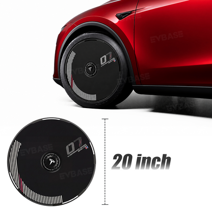 Model Y Juniper Aero Wheel Covers Custom UV-Printed Graphic Hubcaps for Tesla 18/19/20/21 Inch Wheels