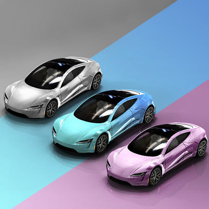 Roadster Alloy Car Model Diecast Toy Vehicles for Tesla Model with Lights Music for Kids Gift