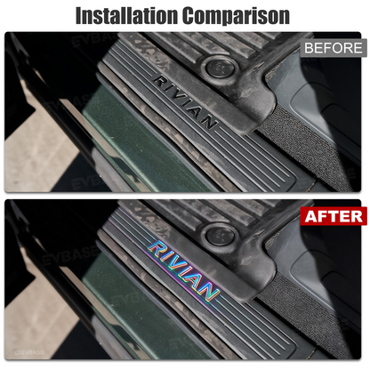 Illuminated Door Sill Replacement for Rivian R1S/ R1T LED Door Sill Light Scuff Plate