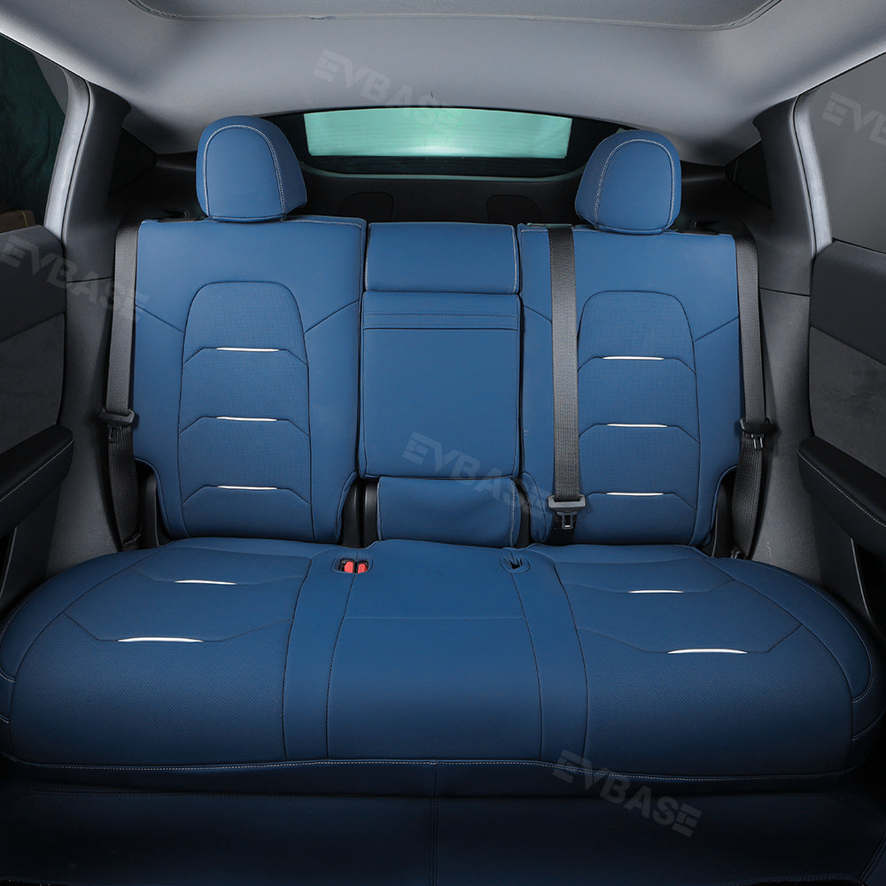 Model 3 Y Seat Covers NAPPA Leather All-Inclusive Breathable Seat Protector All Set Teal Blue For Tesla