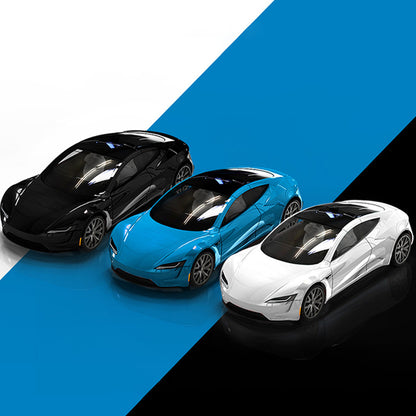 Roadster Alloy Car Model Diecast Toy Vehicles for Tesla Model with Lights Music for Kids Gift