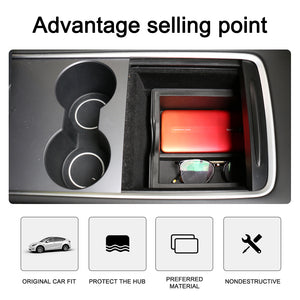 2023 Upgraded Tesla Model 3 Y Center Console Organizer Tray Box Black