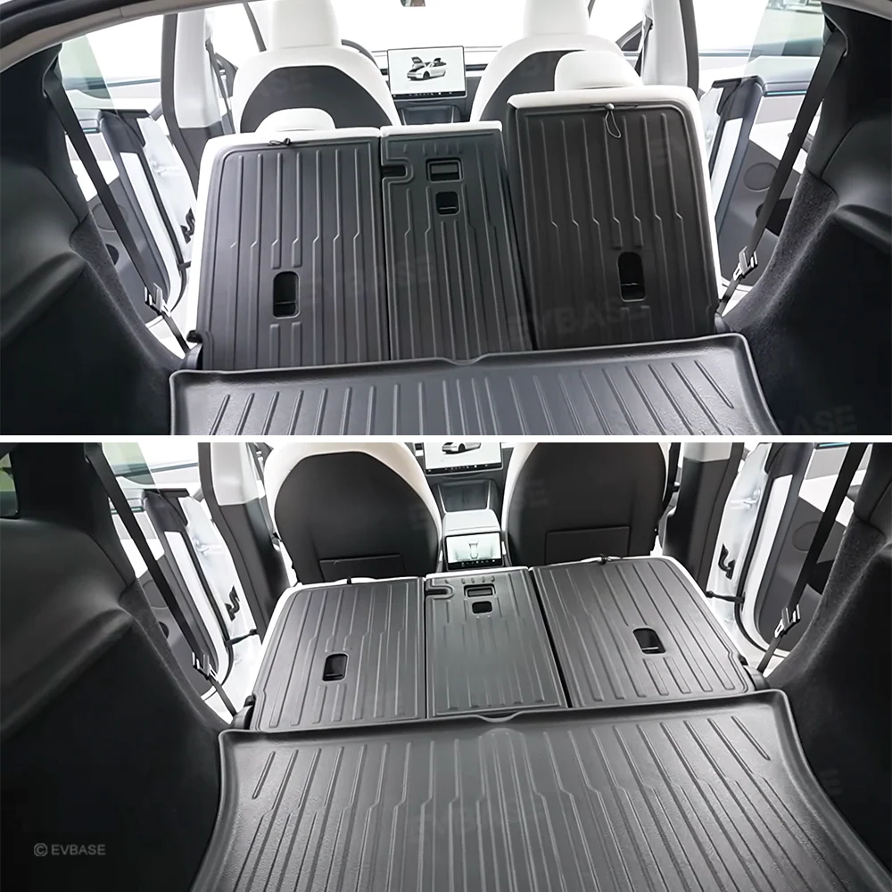 Model Y Juniper Full Coverage Floor Mats with Door Sill Protection TPE Anti-Slip Trunk Mats Cargo Liners Back Seat Covers All Weather Protection