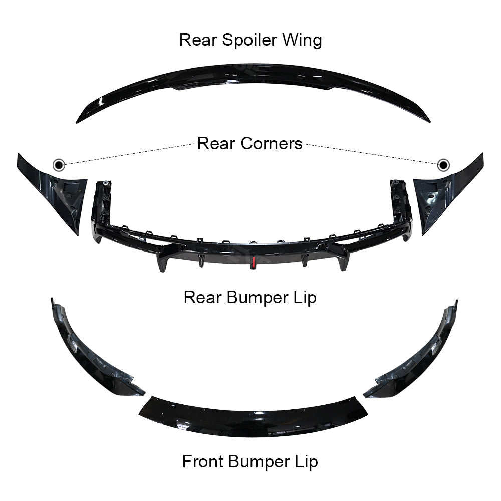 Model 3 Highland Body Kit ABS Bumper Lip Diffuser Splitter Corners Front Bumper Rear Spoiler Wing for Tesla