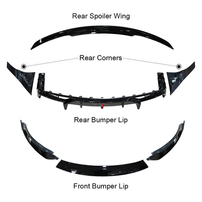 Model 3 Highland Body Kit ABS Bumper Lip Diffuser Splitter Corners Front Bumper Rear Spoiler Wing for Tesla