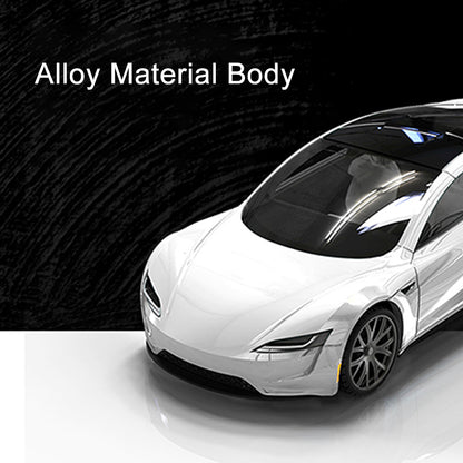 Roadster Alloy Car Model Diecast Toy Vehicles for Tesla Model with Lights Music for Kids Gift