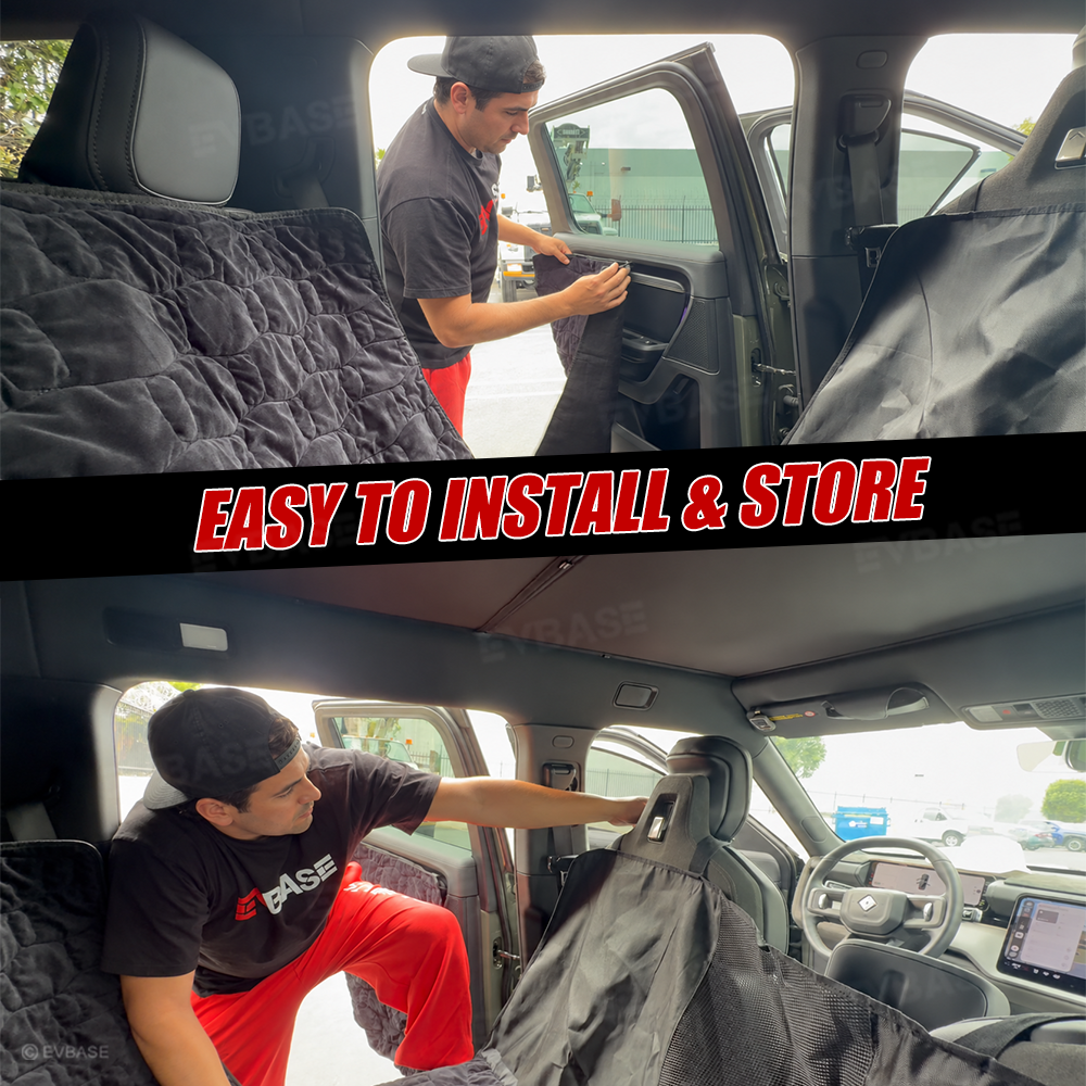 Pet Mat Liner Rear Seat Cargo Cover for Rvian R2 Waterproof Dog Seat Hammock with Mesh Window