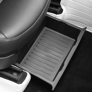 EVBASE Tesla Model Y debajo del asiento Organizador de caja de almacenamiento TPE Bandeja oculta Modelo Y Accesorios interiores Accesorios