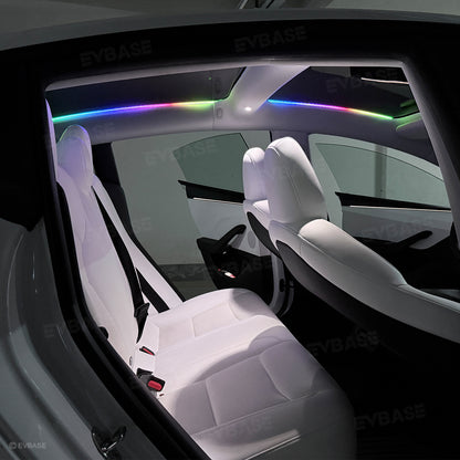 Model Y Juniper/ 3 Highland Roof Ambient Lighting 2.0 Sunroof Streamer Lights with Factory Screen Control