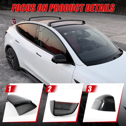 Model Y Juniper Side Mirror Cover Overlay Performance-Inspired Upgrade Rearview Mirror Cap Glossy Black