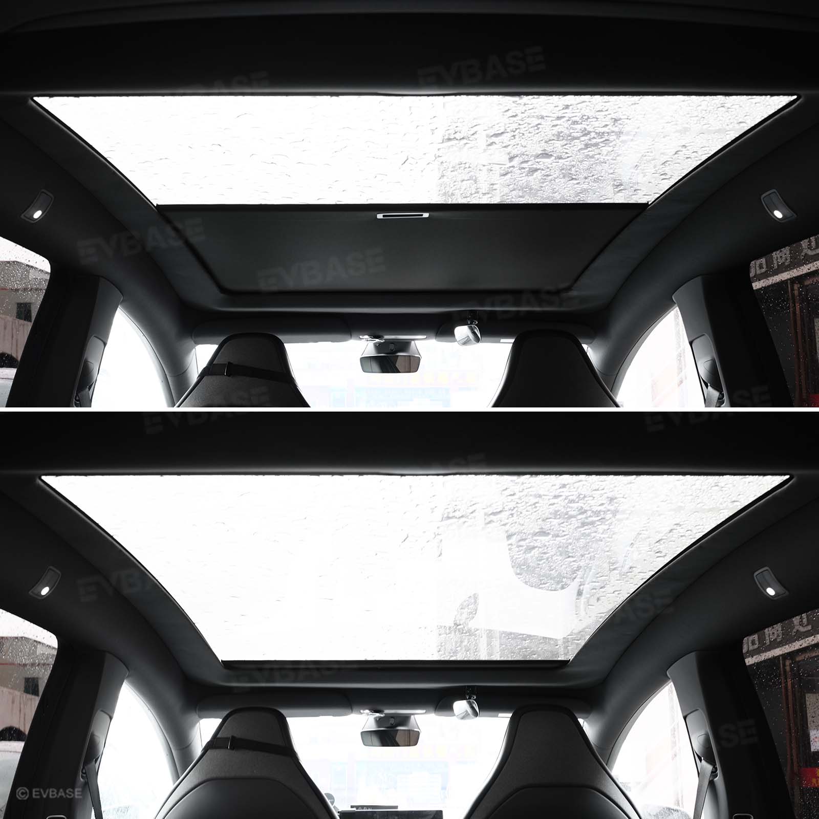 Model Y L Retractable Sunshade Glass Roof Sun Shade with Roll Fabric Style Heat Insulation & UV Protection