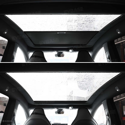 Model Y L Retractable Sunshade Glass Roof Sun Shade with Roll Fabric Style Heat Insulation & UV Protection