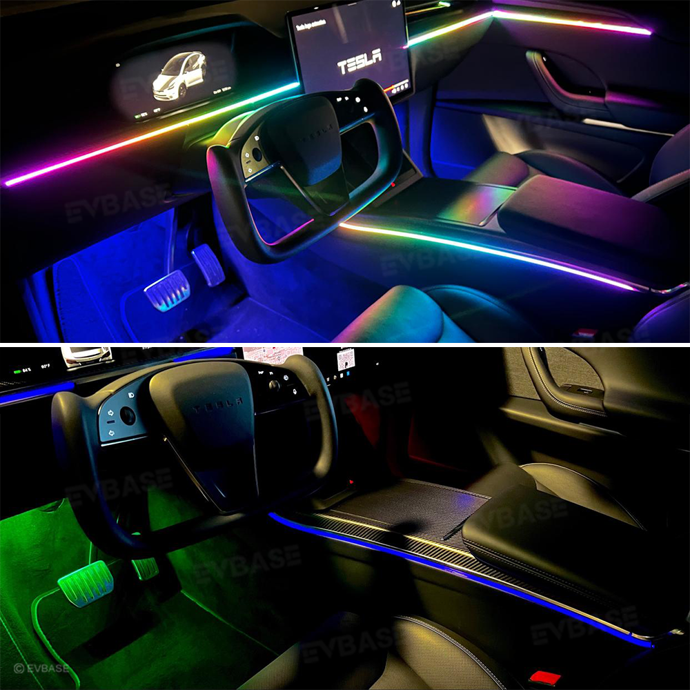 Model X RGB Ambient Lighting Interior Streamer Light Kit LED Neon Light Strip