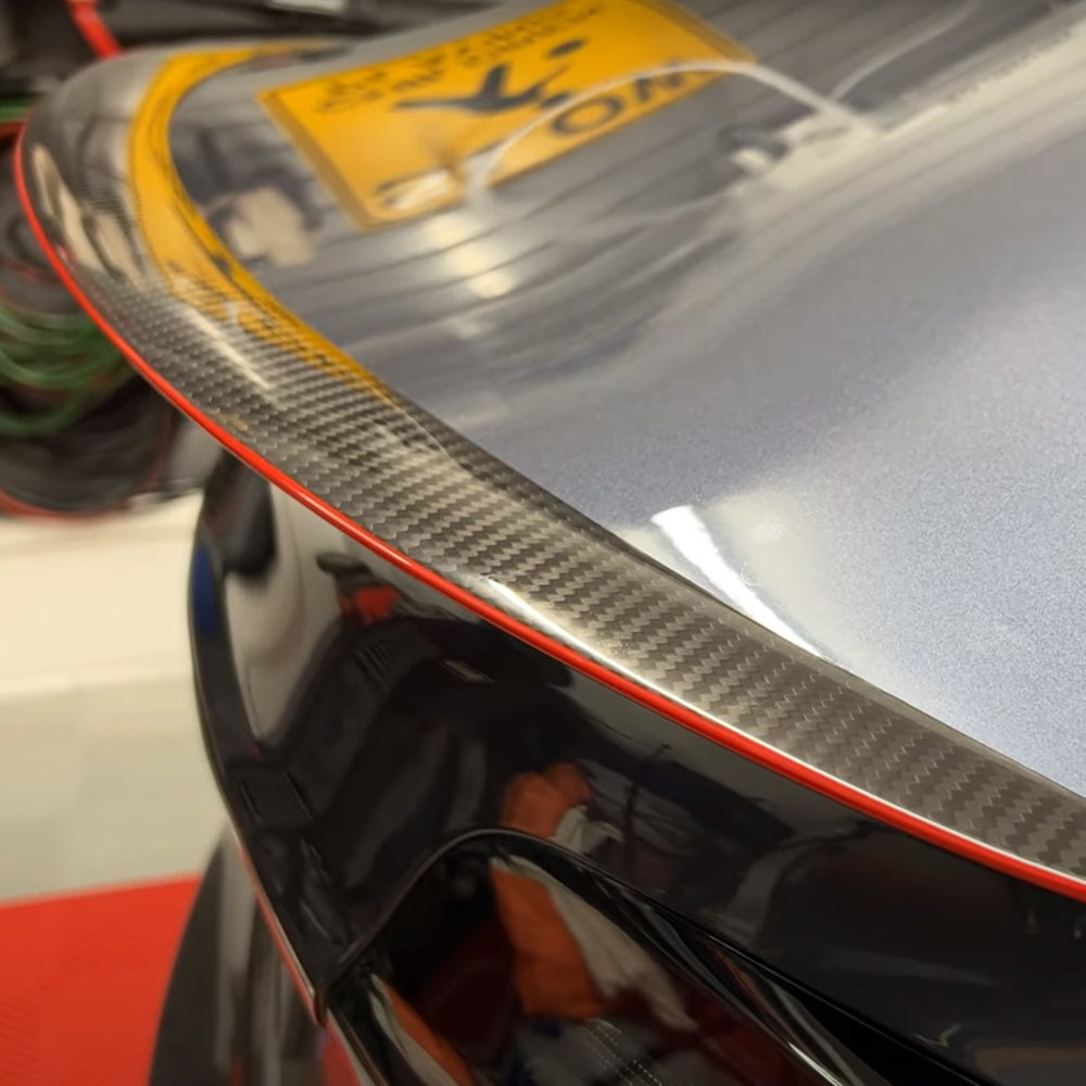 2023 Neuer Tesla Roter Spoiler Kohlefaser Modell Y 3 Echter Kohlefaser-Spoiler