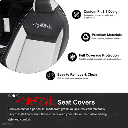 Cybertruck Seat Covers Waterproof Nappa Leather Cyberpunk-Inspired Style Seat Protector