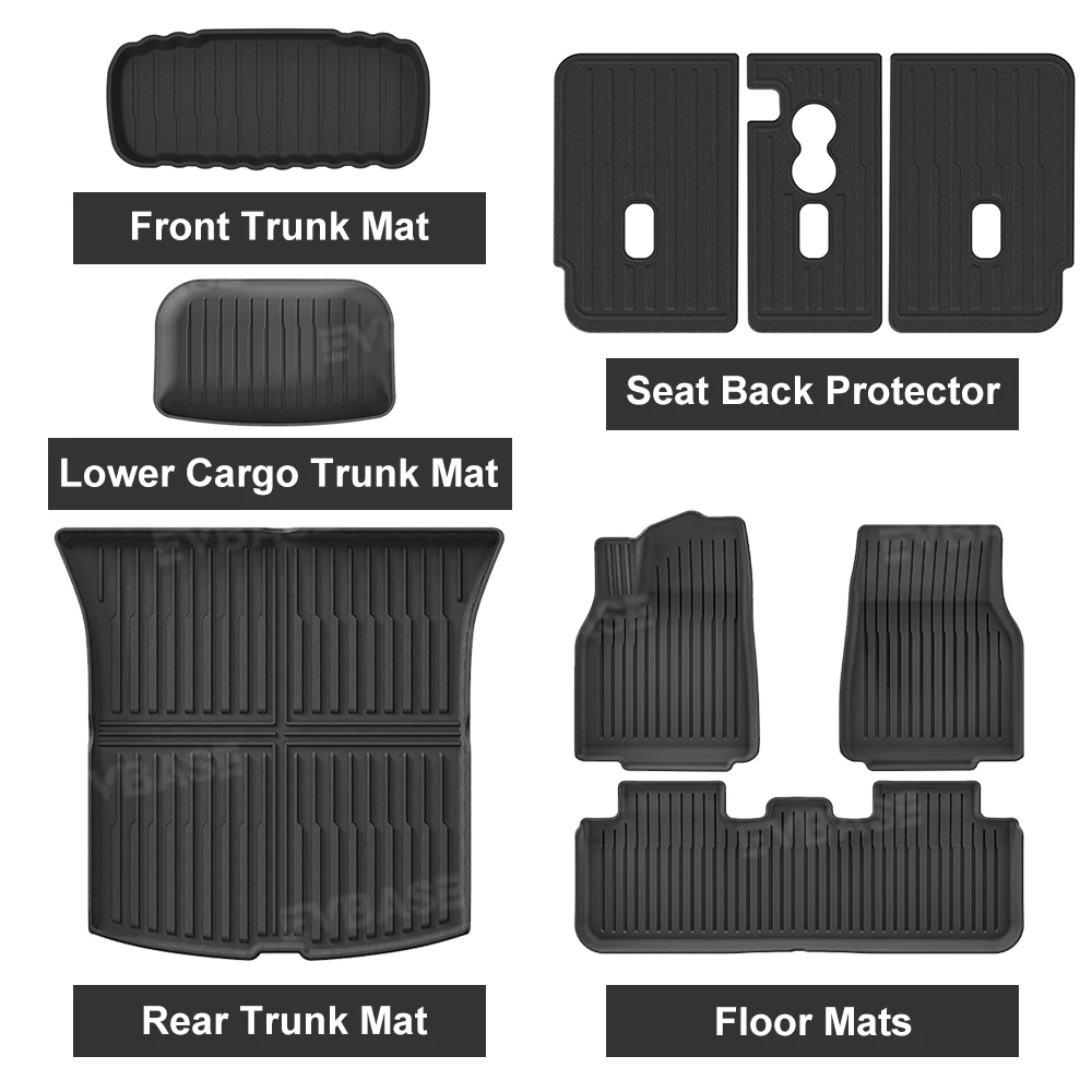 Model Y Juniper Standard All-Weather Floor Mats & Trunk Mats Cargo Liners & Seatback Covers TPE Interior Full Coverage Protector