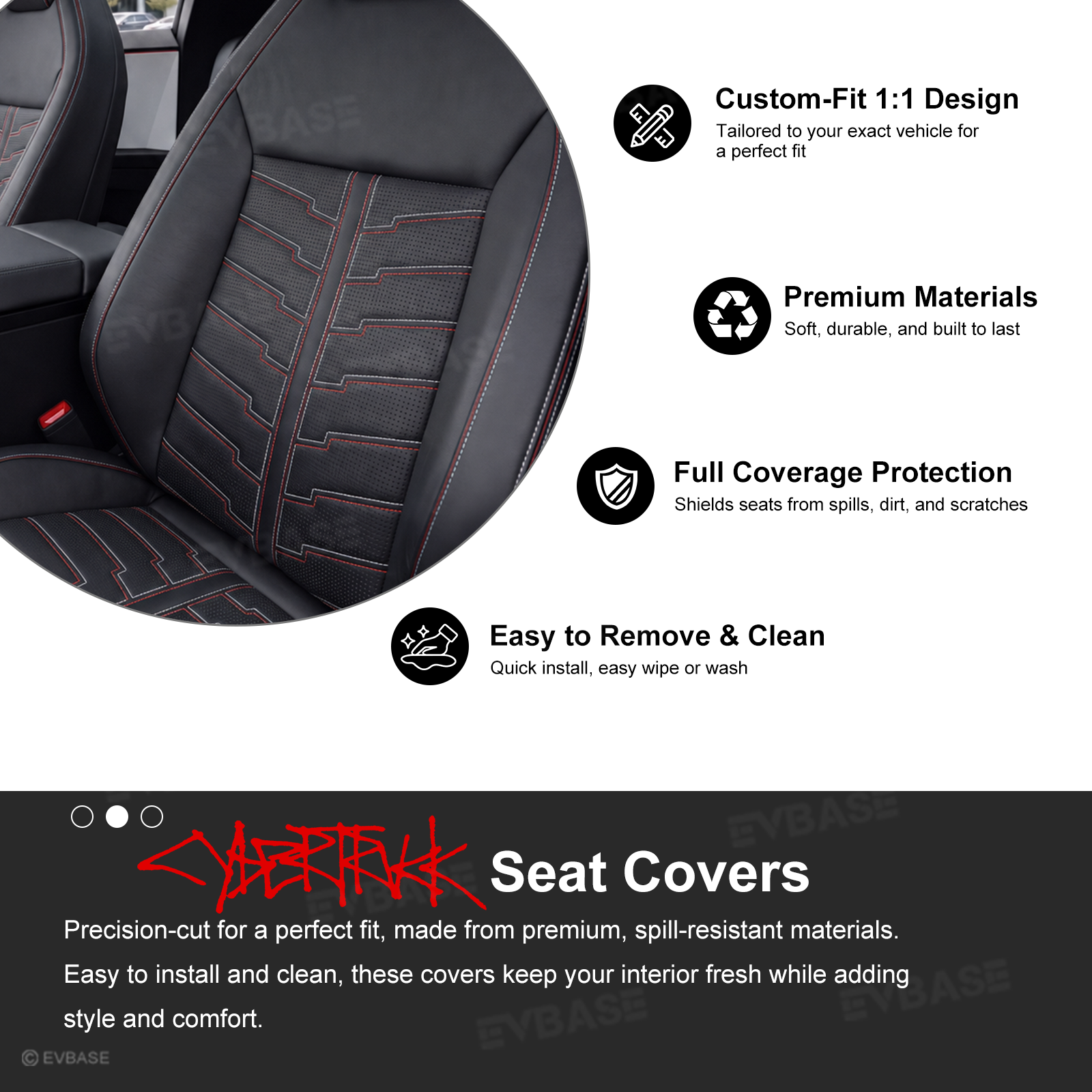 Cybertruck Seat Covers Futuristic Armor-Style Seat Protector Premium NAPPA Leather Interior Upgrade