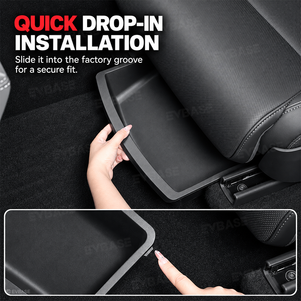 Model Y L Under Front Seat Storage Box Interior Organizer Tray Rear Backseat Trash Can