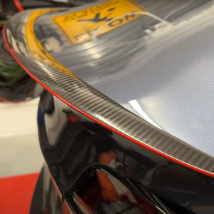 2023 EVBASE Tesla Red Real Carbon Fiber Spoiler Wing for Model 3 Y