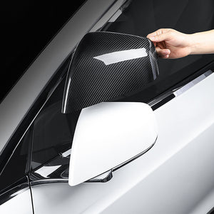 EVBASE Tesla Model X S Real Carbon Fiber Side Mirror Cover Anti-Scratch Model X S Exterior Accessories