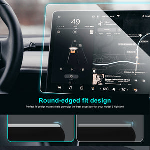 Model 3 Highland Tempered Glass Screen Protector for Dashboard Rear Touchscreen Anti-Scratch