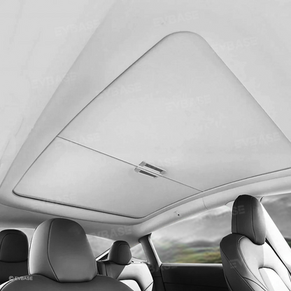 Model Y Juniper Retractable Sunshade for Tesla Glass Roof Sunshade With Roll Fabric Style Heat Insulation UV Protection