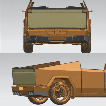 Cybertruck Rear Diffuser ABS Rear Bumper Lip Side Splitter Extension for Tesla