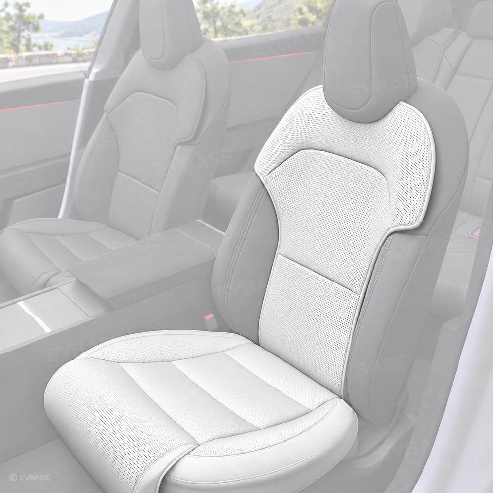 Model Y Juniper/ 3 Highland Front Seat Cushion with Padded Leg Support & Backrest Pad for Tesla Model Y/3/YL
