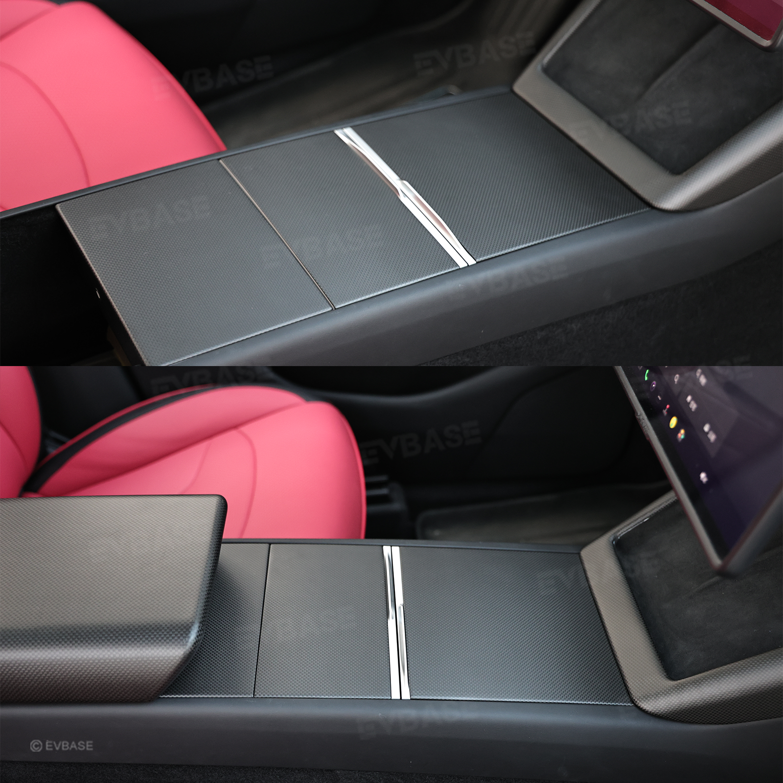 Model Y Juniper Real Carbon Fiber Interior Upgrade Full Kit Protective Overlay "Plain Weave" (Performance Look)