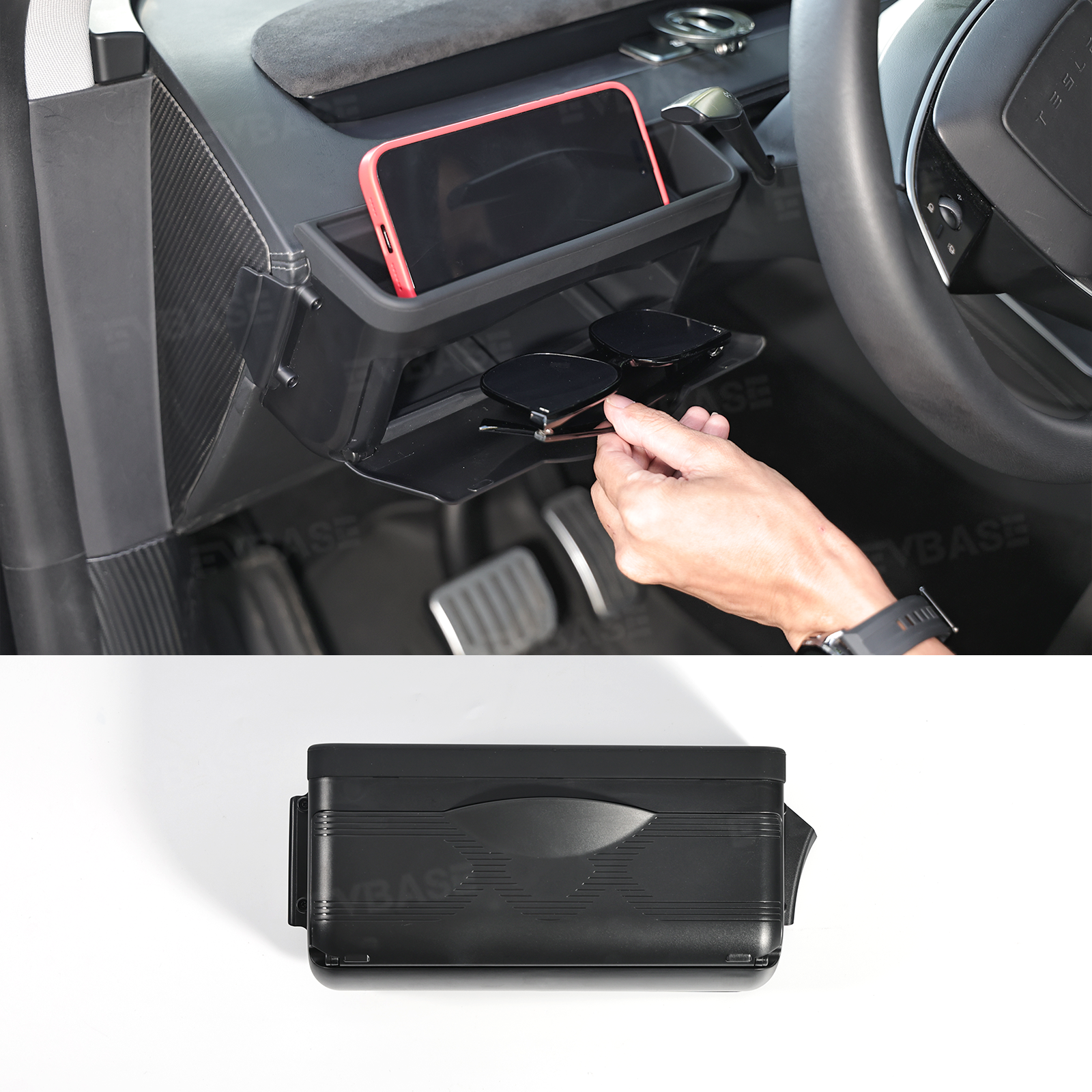 Model Y/ Y Juniper Dashboard Organizer Multifunctional Storage Box Sunglasses Phone Holder Glove Box Organized Accessories