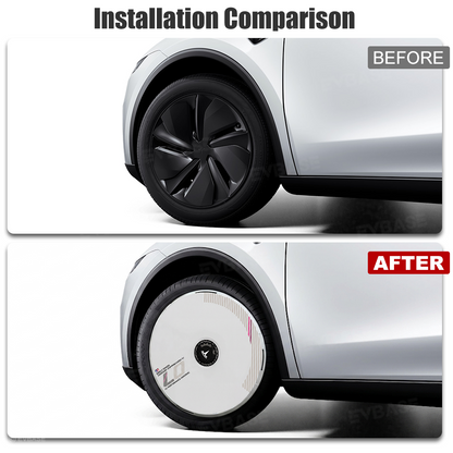 Model Y Juniper Aero Wheel Covers Custom UV-Printed Graphic Hubcaps for Tesla 18/19/20/21 Inch Wheels