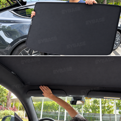 Model Y L Glass Roof Sunshade Ice Crystal Sunroof Shade Foldable Heat Reflective Sun Visor