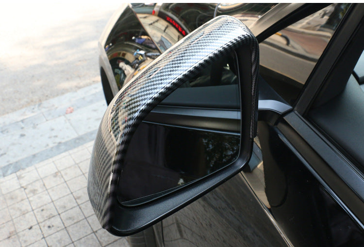 Tesla Model 3 Y Rearview Mirror Cover ABS Plastic Carbon Fiber Cover -  EVBASE-Premium EV&Tesla Accessories