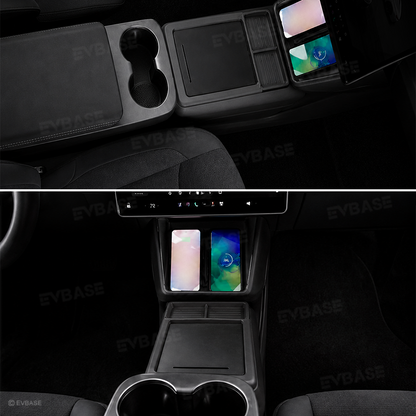 Model Y Juniper Standard Center Console Organizer Under Console Storage Box with Hidden Lower Storage Compartment
