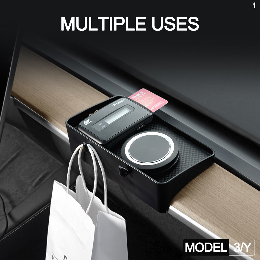 Tesla Model 3 Y Center Console Organizer Under Screen Storage Box Dash -  EVBASE-Premium EV&Tesla Accessories