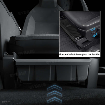 Cybertruck Front Under Seat Storage Box Hidden Non-Slip Organizer Tray