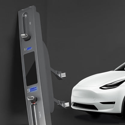 Model 3 Y Center Console USB C Multiport HUB Adapter With Retractable Data Cable for Tesla